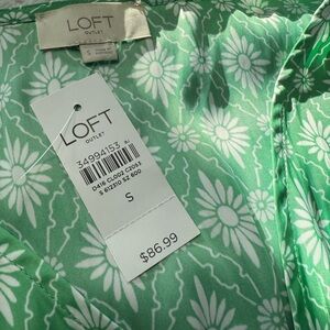 LOFT Mint Green Daisy Print Dress